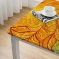 thumbnail image 5 of BANET Square Fitted Tablecloth, Motifs Nature Theme with Unique Floral Lines Traditional Art, Elastic Edge, Suitable for Table Decoration, Buffet and Camping, Fit for Square Table white, 5 of 8