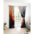 thumbnail image 3 of Burnt Orange Black Abstract Art Blackout Curtains for Bedroom/Living Room, Thermal Insulated Kitchen Curtains, Modern Art White Grommet Darkening Window Treatment Drapes 42"x63"x2, 3 of 8