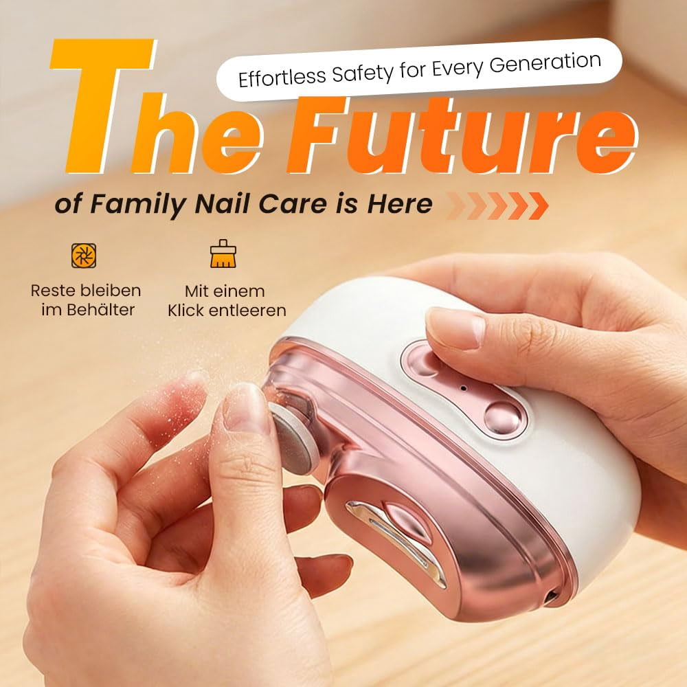 Electric Nail Clipper 4 in 1 Automatic Nail Trimmer with File Polishing UV Light, 2 Speed Rechargeable Nail Cutter with LED for Adults Kids Seniors, Baby Safe Manicure Tool(wwx)