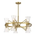 thumbnail image 5 of Warm Brass Ten Light Chandelier from the Bennington Collection, 5 of 6
