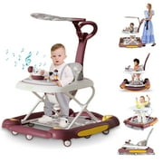 LuoLuo Baby Walker, Music and Lights Toddler Jumper, Foldable Baby Walkers for Boys Girls Babies 6-36 Months,Red