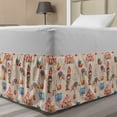 thumbnail image 1 of Ferris Wheel Bed Skirt, Childish Watercolor Art of Circus Elephant Tent Clown and Balloons, Elastic Bedskirt Dust Ruffle Wrap Around for Bedding Decor, 4 Sizes, Pale Peach Multicolor, by Ambesonne, 1 of 2