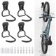 thumbnail image 1 of Set of 4 Bike Hooks, Iron Hanger Racks, Heavy Duty L-Shaped Storage Wall Mount, Practical Bike Rack for Home Garage, Black, 1 of 5