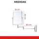 thumbnail image 2 of Espejo Rectangular Cuadrado Movible De Pared Bronces Fino 60040, 2 of 3