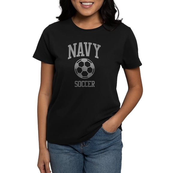 CafePress - U.S. Navy Soccer Women's Dark T Shirt - Women's Traditional Fit Dark T-Shirt