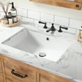 thumbnail image 5 of Bathroom Vessel Sinks, Undermount Bathroom Sink, Ceramic Lavatory Vanity Vessel Sink with Overflow, Rectangle Sink, Undercounter Basin, White, 5 of 9