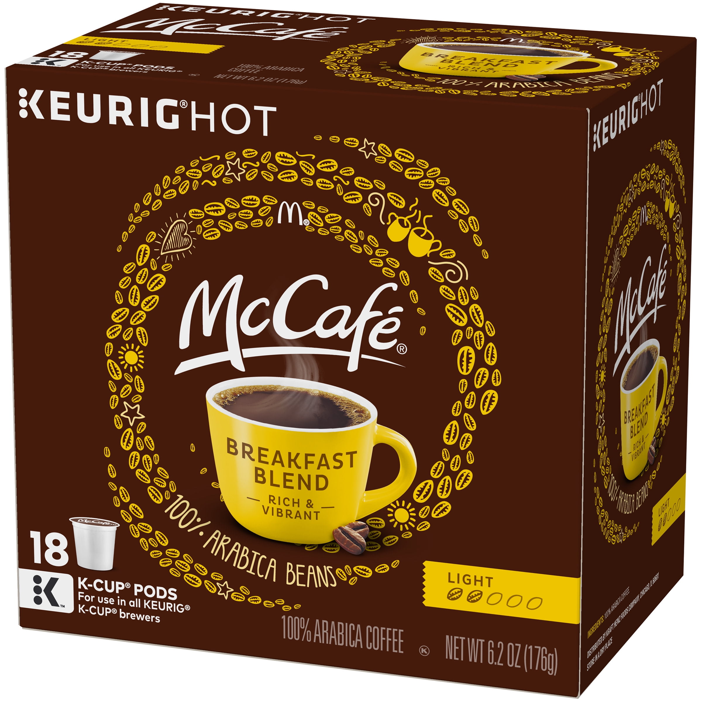 McCafe Breakfast Blend Coffee K-Cup Pods, 18 count