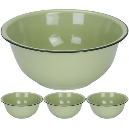 

4Pcs Vintage Enamel Basin Old-fashioned Enamel Basin Enamel Bowl Enamel Mixing Bowl Soup Bowl