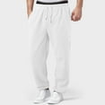 thumbnail image 2 of HCNTES Men's Cotton Yoga Sweatpants for Men Athletic Joggers Lightweight Lounge Open Bottom Male Sweat Pants with Pockets(Z04-White,L), 2 of 9