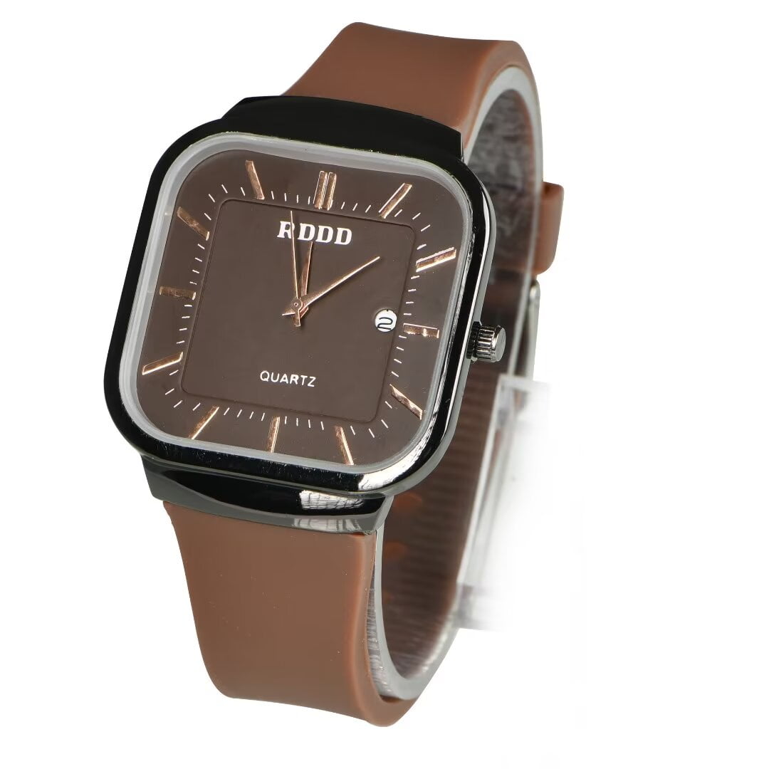 FINE MAKER Fashionable neutral silicone strap, square quartz