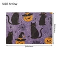 thumbnail image 4 of Yayeee Bath Rug for Bathroom Floor Non Slip Rectangle Fluffy Soft Absorbent Mat, 16"x24", Purple Halloween Black Cat, 4 of 7