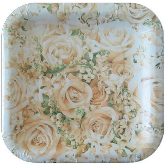 Wedding and Bridal 'Bridal Blooms' Small Paper Plates (8ct)