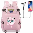 thumbnail image 2 of Nuevo Jigglypuff Psyduck, mochilas escolares USB para adolescentes, mochila de viaje para ordenador portátil para hombres y mujeres, mochilas escolares para niñas y niños, mochilas para libros, 2 of 5