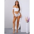 thumbnail image 5 of Unique Bargains Women's Mid-Waisted Briefs Coverage Transparent Lace Panties White S, 5 of 6