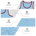 thumbnail image 6 of Delconic Men’s Retro Loose Fit Gym Tank Top Stretchy Quick Dry Contrast Trim Athletic Training Vest Sleeveless Sportswear for Workout Fitness Light Blue XL, 6 of 7