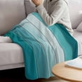 thumbnail image 3 of Aqua Ombre Blanket Soft Cozy Warm Throw Blanket for Couch, Plush Fuzzy Flannel Fleece Blankets for Sofa, Vintage Country Wooden Bed Blankets Lightweight Gifts for Women, 40"x50", 3 of 9