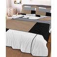 thumbnail image 2 of Quilts Twin Size, Brown Grey Geometric Soft Comforter Bedding Set for Bed, Modern Black White Abstract Art Lightweight Quilted Bedspread with Pillow Cover(2 Pieces) for All Season, 68x86 Inch, 2 of 6