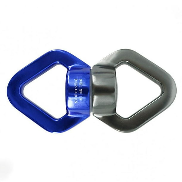 Yuarrent Dispositivo giratorio oscilante, conector de escalada de 360 grados, portátil, para deportes al aire libre, montañismo, Escalada gris azul
