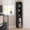 Black, variant on Furinno FULDA 5-Tier 8-In Width Narrow Bookcase 9.3 x 7.9 x 51.9 Blackwood
