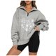 thumbnail image 1 of Moda mujer Casual estampado cuello vuelto manga larga suelta camiseta otoño blusa pulóver Tops Pompotops  FGAJ22036, 1 of 6