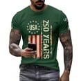 thumbnail image 4 of Havenx Men's 4th Of July Shirts American Flag Design Crew Neck Shirt Short Sleeve Fun Graphic T-Shirt 250 Year American Anniversary Freedom Tee,Dark Green 2XL, 4 of 4