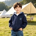 thumbnail image 6 of akafmk Boys Zip Up Hoodie Sweatshirt Long Sleeve Casual Jacket with Checkered Hood Lining and Front Pocket School Outerwear Fall Clothes, Size 4-5 Years, 6 of 7