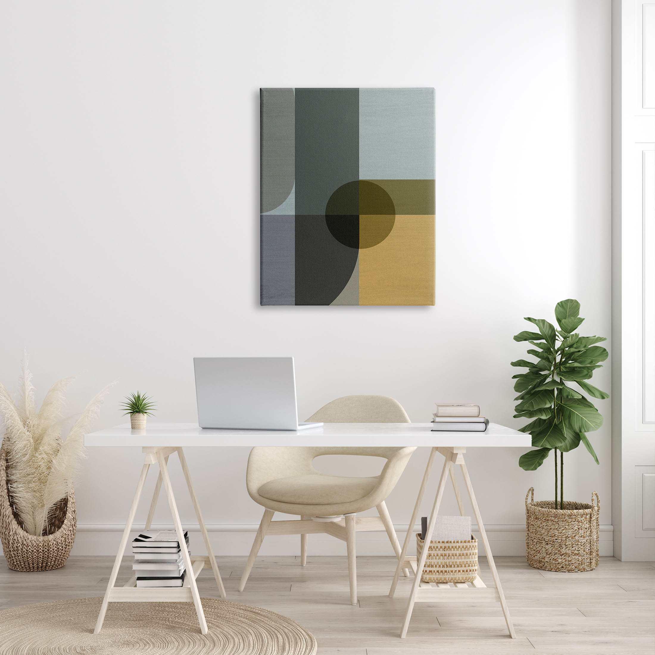 Geometric Arched Contemporary Shapes Abstract Graphic Art Gallery Wrapped Canvas Print Wall Art