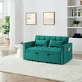 thumbnail image 6 of 54.33 inch versatile foldable sofa bed in 3 lengths, modern sofa sofa sofa velvet pull-out bed, adjustable back (GREEN), 6 of 9
