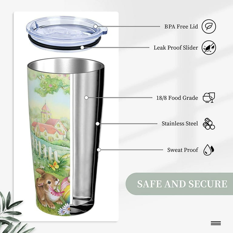 Large Capacity Stainless Steel Rabbit Mushroom Thermos Tumbler with Lid Cup
