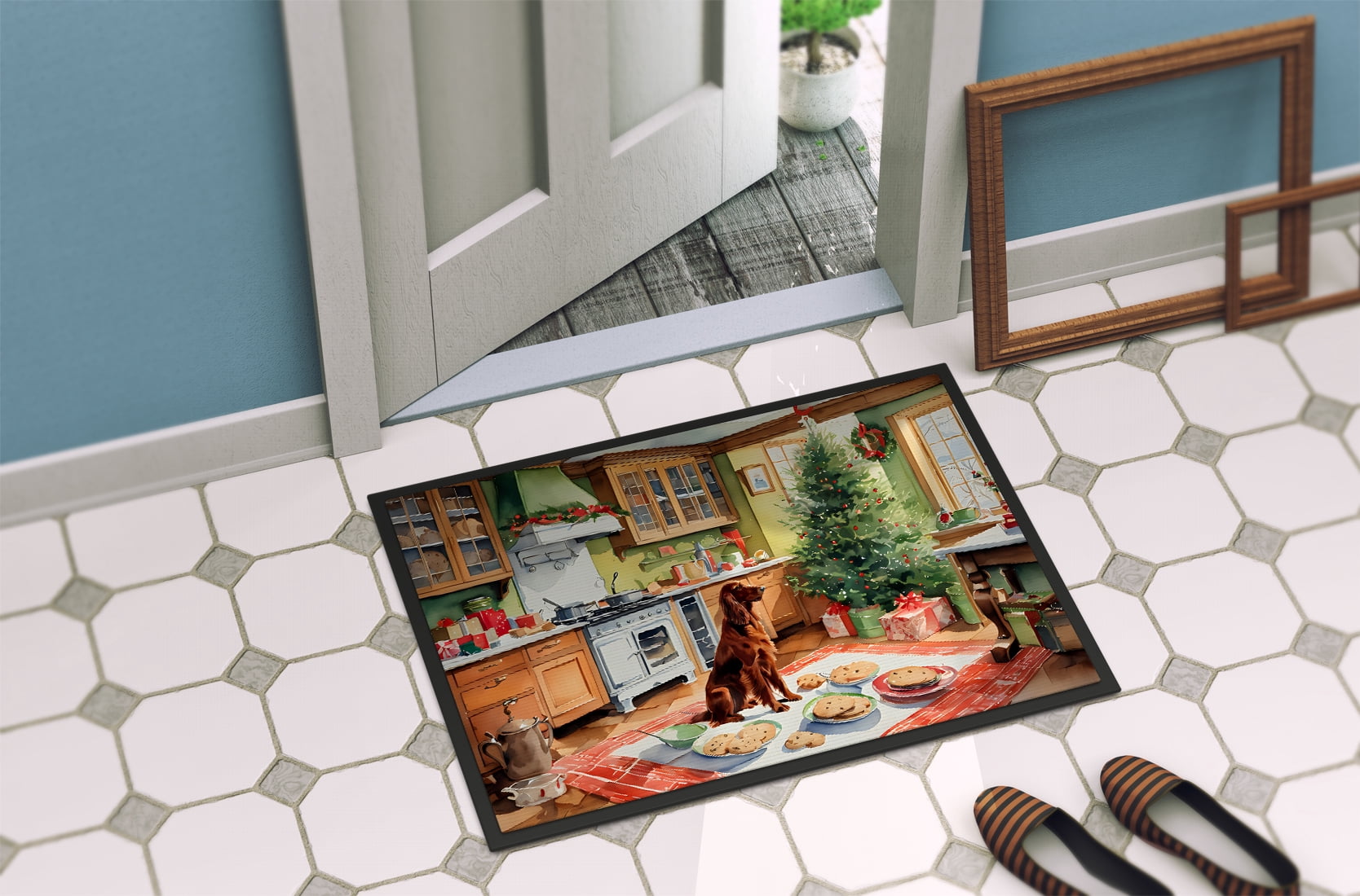 Carolines Treasures DAC3816MAT 18 x 27 in.  Irish Setter Christmas Cookies Doormat