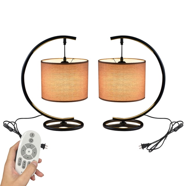 Kiven Modern Plug in Table Lamp, Dimmable Desk Lamp with Fabric ...