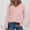 Pink, variant on SYMOID Womens Pink Long Sleeve V Neck Raglan Top - 95% Polyester 5% Spandex Stretch, Relaxed Fit Casual Everyday Layering Shirt, Budget-Friendly for Walmart Shoppers,Size L