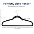 thumbnail image 2 of SereneLife Velvet Hangers 20 Pack - Non-Slip Felt Hangers with 360° Swivel Hook - Ultra-Thin, Lightweight Velvet Hangers for Shirts, Sweaters, Hoodies, Kids Clothes & Dresses - Space-Saving, Black, 2 of 7