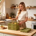 thumbnail image 3 of Foldable Plastic Grocery Basket with Handle, Collapsible Storage Crate for Shopping, Picnic & Home Organization, 3 of 6