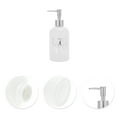 thumbnail image 5 of Unique Bargains 1 Pc Reusable Cylinder Letter Soap Dispenser 13.53oz White Silver Tone, 5 of 6