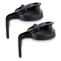 Jar Lids Wide Mouth,Flip Cap Lid with Handle with Leak-Proof Seal and Easy Pour Spout,Reusable Canni Black plastic