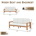 thumbnail image 5 of Outdoor Patio Sofa, 3-Seater HDPE with Armrests Frame  Couch with Removable Cushions Pillows Weather Resistant Furniture for Porch Poolside Backyard, 5 of 7