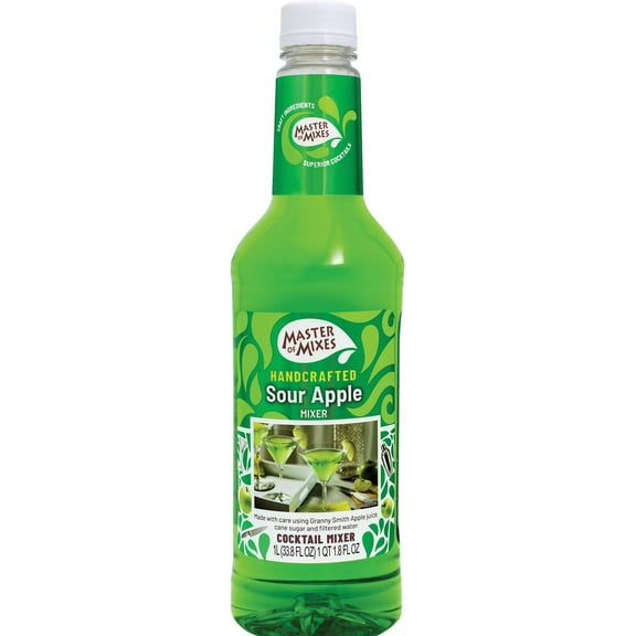 Master of Mixes Mix Martini Sour Apple, 33.8 oz Plastic Bottle, Shelf-Stable