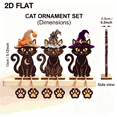 thumbnail image 3 of MInHoues 3 Pcs Halloween Wooden Cat Table Decorations, Black Cat with Witch Hat Dangling Legs Tabletop Decor, Rustic Tiered Tray Centerpieces for Fall Mantel Shelf Home Display Art, 3 of 7