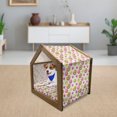 thumbnail image 3 of Dessert Pet House, Yummy Candy Rainbow Swirl Lollipop with Stars Vibrant Design, Outdoor & Indoor Portable Dog Kennel with Pillow and Cover, 5 Sizes, Multicolor, by Ambesonne, 3 of 5