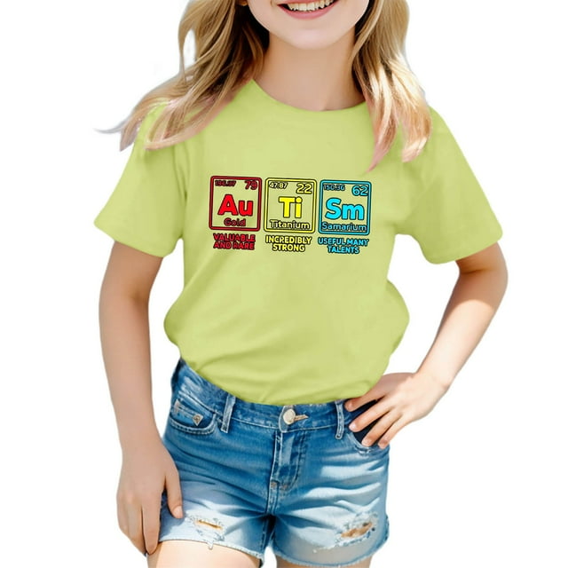 MEZZALL T-Shirt Imprimé Dessin Animé pour Enfants Confort Décontracté Col Rond Hauts pour Garçons Filles Tee Simple Manches Courtes Confort Quotidien 4-5 Ans