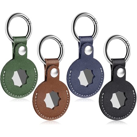 HISRFO 4 Pièces AirTag Porte clé en Cuir PU, Étui de Protection for HISRFO 4 Pièces AirTag Porte clé en Cuir PU, Étui de Protection for