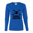 thumbnail image 2 of Wild Bobby, Family Tradition Buck Hunting, Hunting, Women Graphic Long Sleeve Tee, Royal, Medium, 2 of 4