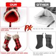 thumbnail image 4 of Medias navideñas grandes de 17 pulgadas con cuadros rojos y negros de búfalo, 3 piezas de medias navideñas de estilo rústico con puños de piel sintética de felpa para decoraciones navideñas, 4 of 4