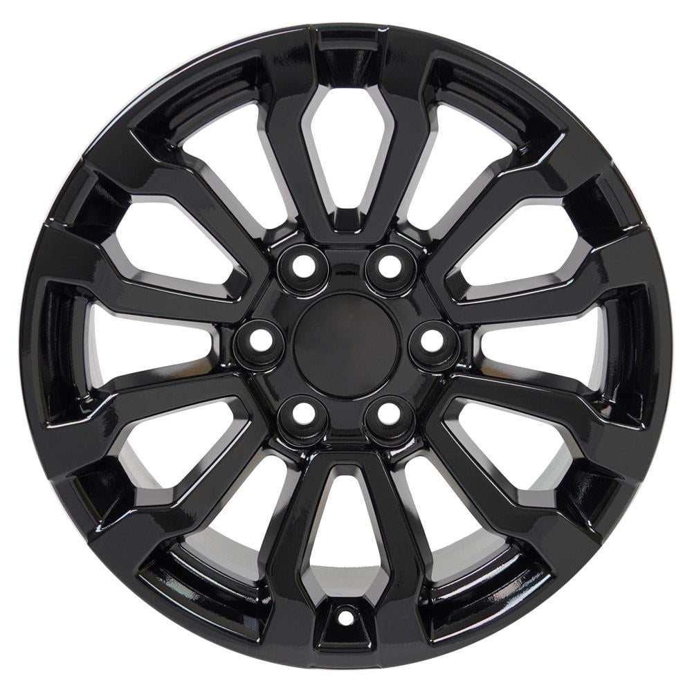 OE Wheels CV35 18 Inch Rims Fit Sierra 1500 AT4 Style 6x139.7 18x8.5 Gloss Black - Hollander 5909 (Set of 4)