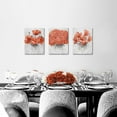 thumbnail image 3 of Flower Wall Art Bedroom Wall Decor Floral Decor Art Print Bathroom Living Dining Room Kitchen Decor Pictures, Framed 12inx16inx3Pieces (Burnt Orange), 3 of 6
