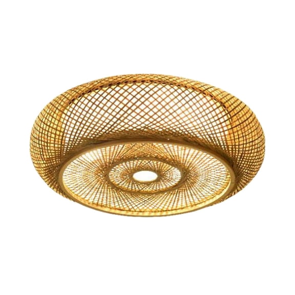 Wosthever Pantalla tejida de bambú Sala de estar Pasillo Lámpara de techo Pantalla de luz decorativa Iluminación novedosa