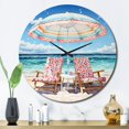 thumbnail image 3 of Designart "Beach Chairs Beautify Scenery II" Nautical & Beach Oversized Wall Clock, 3 of 5