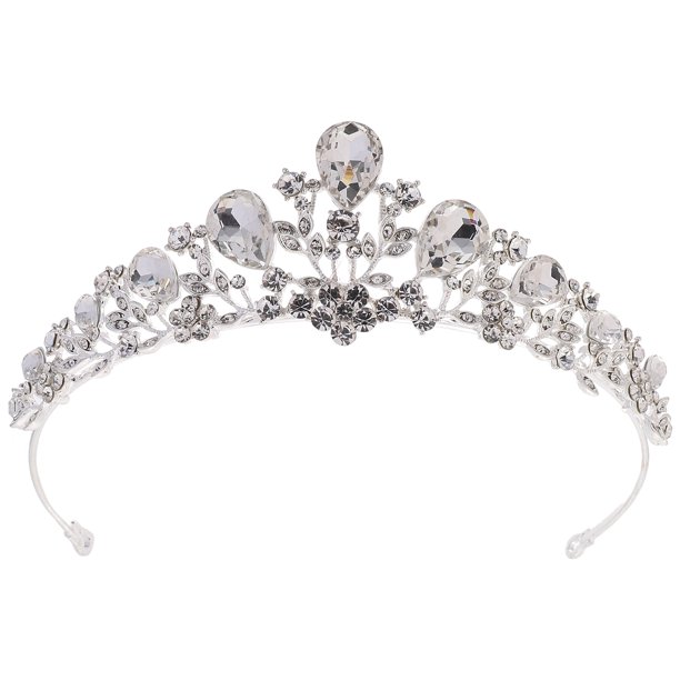 KAKOWELY Corona de novia con diamantes de imitación para boda, diadema para novia, joyería para el cabello para mujer