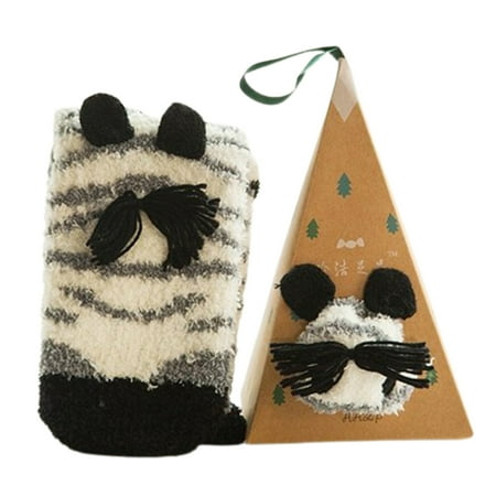 

Keebgyy 3pcs Beard Coral Fleece Socks Christmas Socks Mid-Tube Floor Socks To Keep Warm